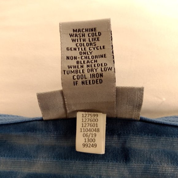 CATHERINES Blouse 1X 18-20W Plus Blue Chinelle Scoop Neck 3/4 Sleeve - Picture 9 of 11